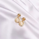 Fashion Party Copper Petal Opal Circle Ear Stud Dangle Earrings Ear Nail