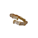 Rhinestone Engagement Charming Wedding Shiny Bamboo Shape Opals Rings Zircon