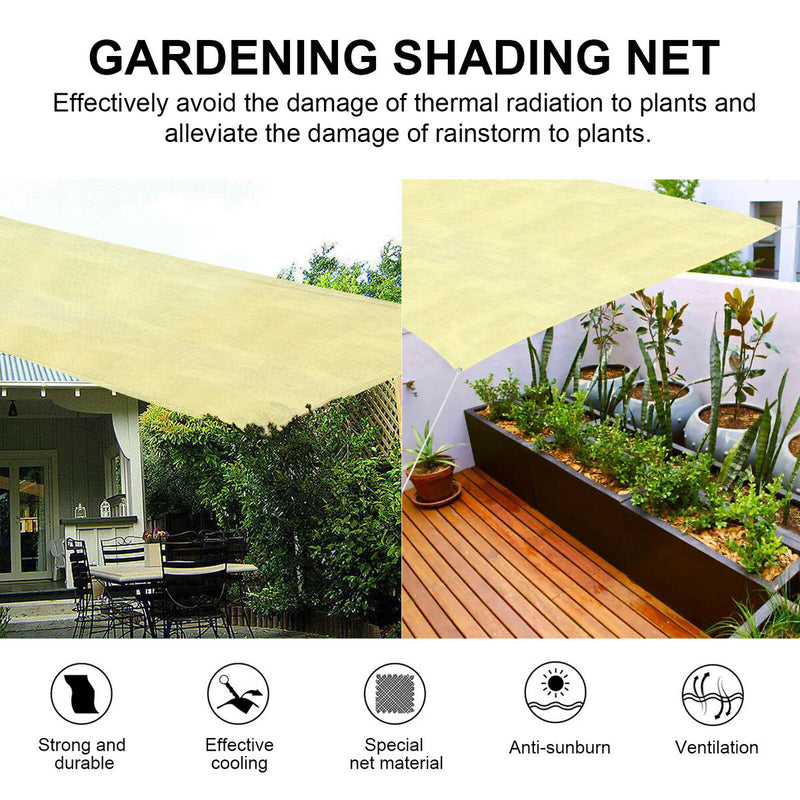 Sun Shade Sail - Rectangle Canopy Awning Cloth Screen with Rope (2x1.6m) Newly