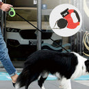 Dog Leash Dual Double Auto Retractable Tractor Rope Light Chain (Red) Newly