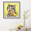 Cute Cat Animal Diamond Drawing Full Round Drill Rhinestone Mosaic (A2520) Newly