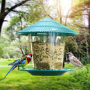 Plastic Gazebo Shape Bird Feeder Outdoor Hanging Clear Food Holder Container Box
