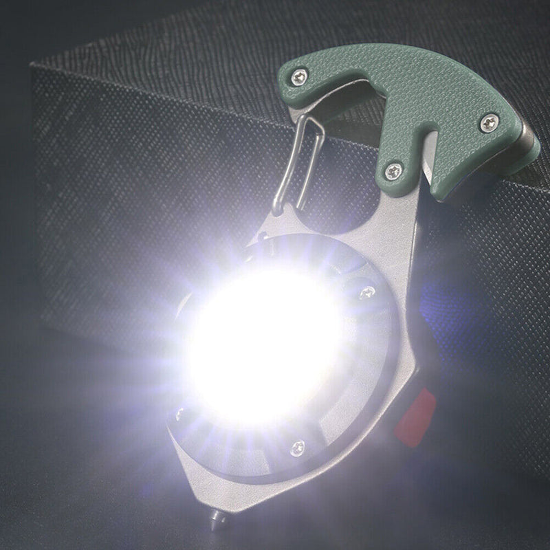 Multi-function COB LED Flashlight Rechargeable Keychain Camping Emergency Light