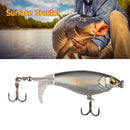6cm 6g Topwater Triple Hooks Lures Artificial Fishing Bait (Black White) Newly