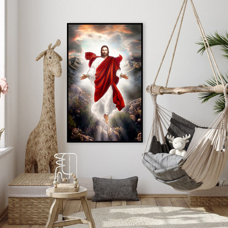 11CT Full Cross Stitch Nativity Stamped DIY Cotton Thread Needlework Printed Art