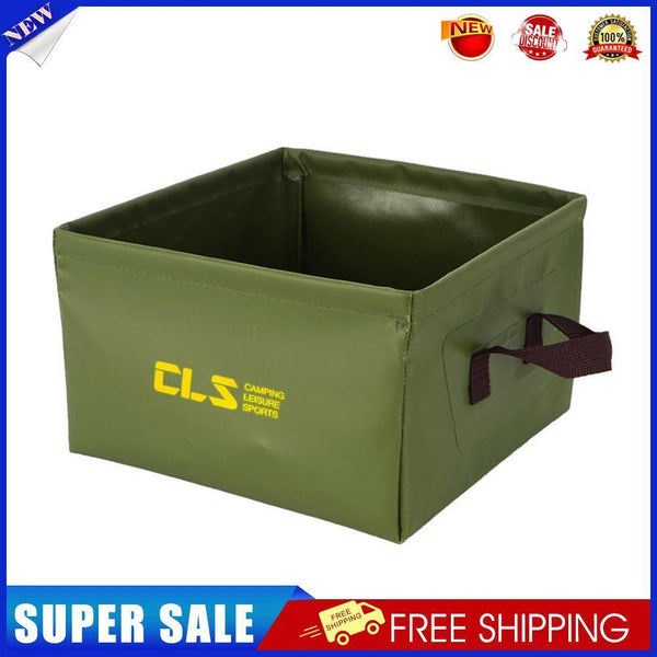 Outdoor Folding Basin Water Bucket Camping Fishing Washing Tub (Army Green)