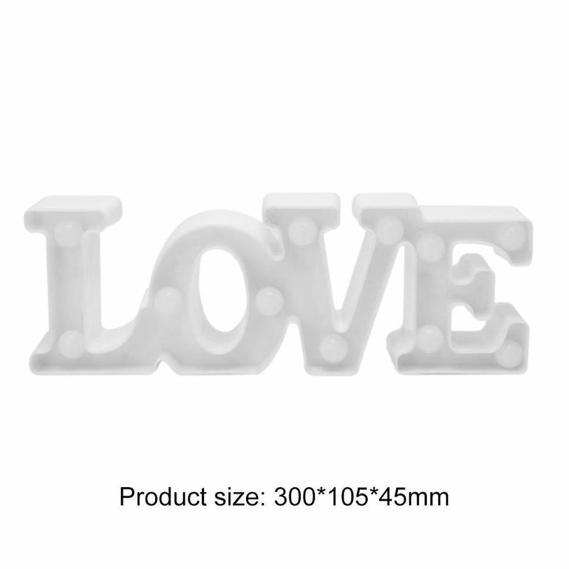 Romantic LOVE LED Night Light Wedding Festival Party Home Decor Lamp (White