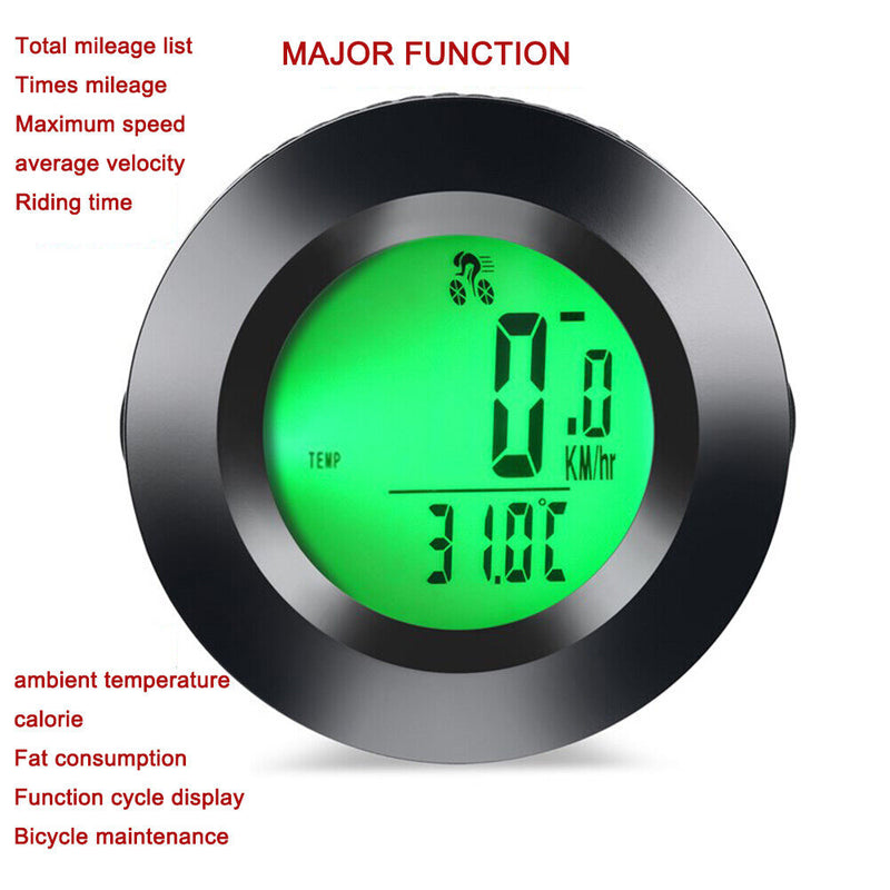 Bike Speedometer w/ Switchable Backlight Waterproof Road Bicycle Computer Newly