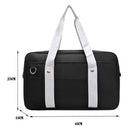 Preppy Style Women Oxford Cloth Shoulder Tote Bag Campus Contrast Color Handbags