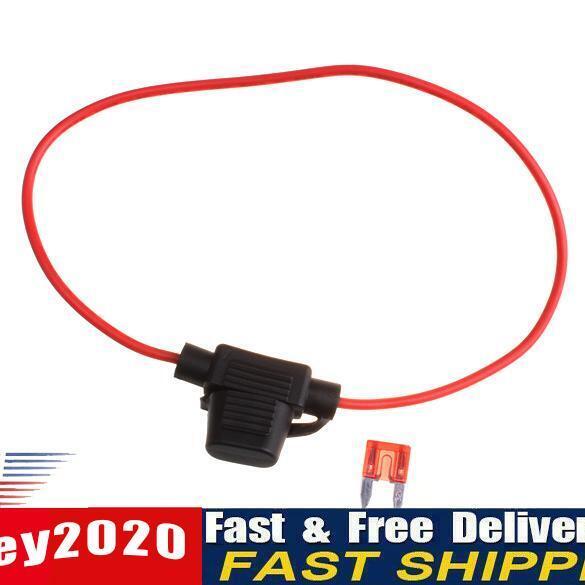 Waterproof Power Socket Mini Blade Type In Line Fuse Holders With 10A Fuse Newly