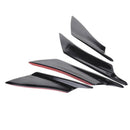 4pcs Front Bumper Splitter Fins Body Spoiler Canards for Car Trunk(Black)