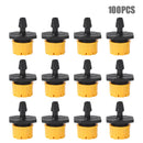 100pcs Adjustable Water Dropper Irrigation Hose Drip Head (Yellow)
