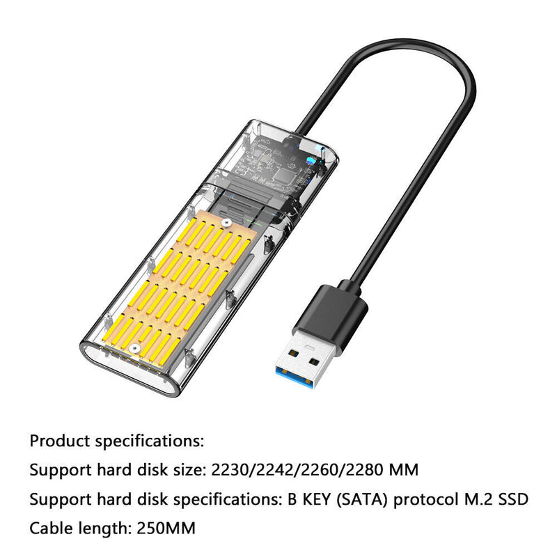M2 SSD Case M.2 to USB 3.0 Gen 1 5Gbps Hard Disk Enclosure SATA NGFF SSD Adapter