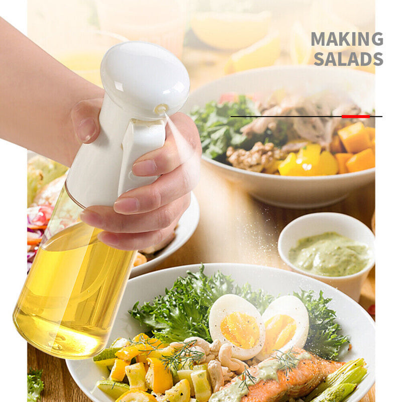 PET Olive Oil Spray Bottle Vinegar Gravy Dispenser Mist Sprayer (White)