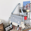 Harajuku Crossbody Bags Pendant Handbags for Women Zipper Pocket for Work Sports