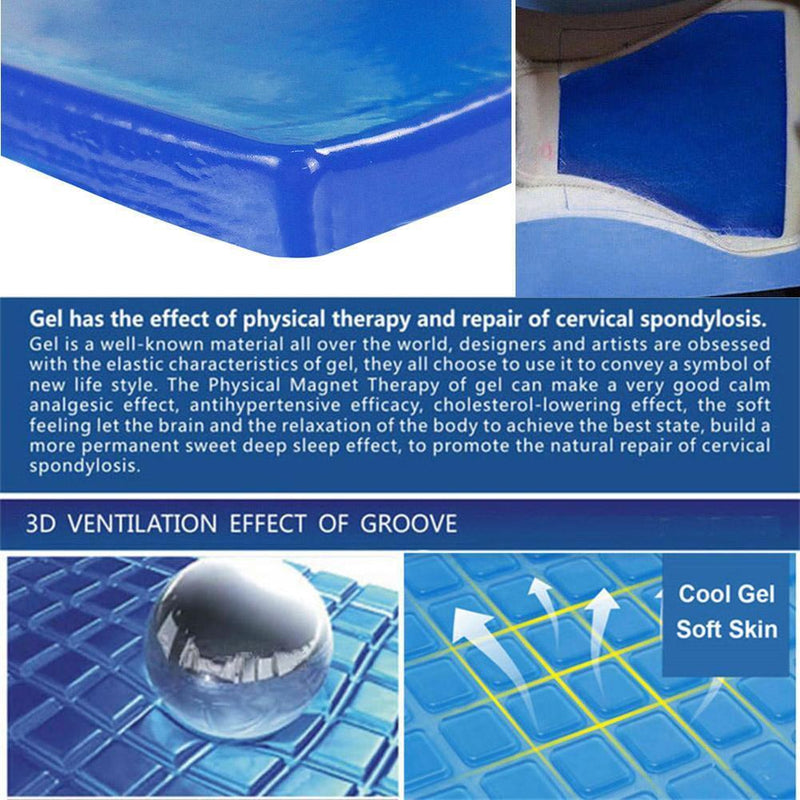 Motorcycle Seat Gel Pad Shock Absorption Mat Soft Cushion Blue (25x25x1cm)