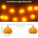 Halloween 10 LED Pumpkin String Lights Lantern Lamp Home Party Christmas Decors