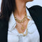 Exaggeration Women Punk Choker Coin Pendant Necklace Long Chain Multi-layer