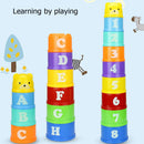 9pcs Stacking Cups Children Early Education Learning Toys Folding Tower Batteries