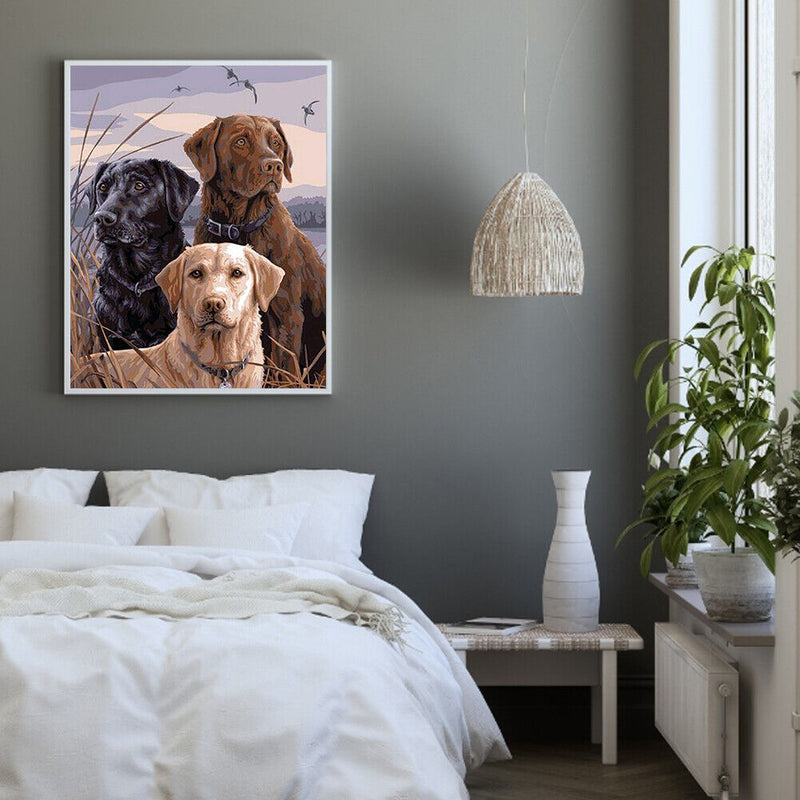 DIY Paint By Number Kit Dog Animal Series No Frame for Home Decoration Art