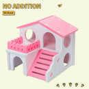 Pet Hamster House with Ladder Nest Log Cabin Animal Sleeping Toys (Pink) Newly