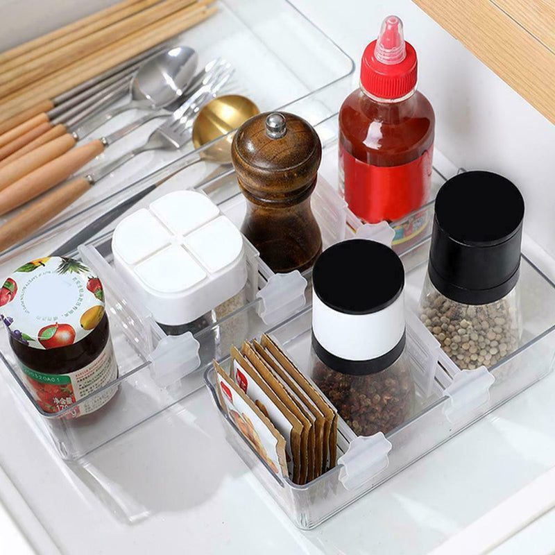 Refrigerator Space Telescopic Partition 4Pcs/Set Side Box Separator Door Z2W8