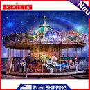 DIY 5D Diamond Painting Carousel Cartoon Full Round Drill Rhinestone Wall Decor