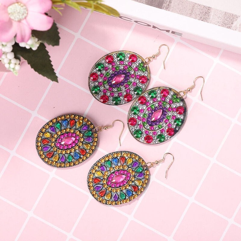 DIY Diamond Painting Mandala Patterns Stud Earrings for Women (RZ003) Newly
