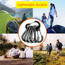 6pcs Outdoor Camping Carabiner Quick Hanging Buckle Climbing Survival Equip