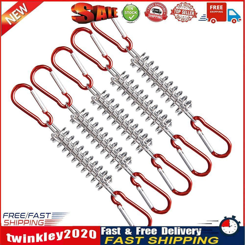 Outdoor Camping Tent Spring Wind Rope Buckle Fix Hook Buckles (Red 5pcs) Newly