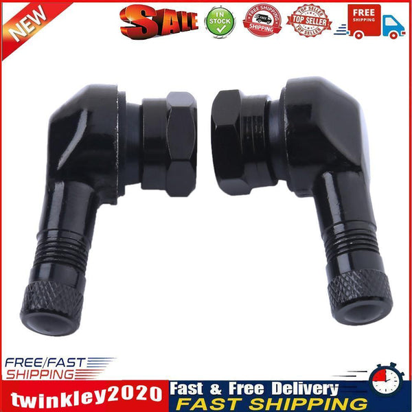 2pcs 90° CNC Aluminum Motorcycle 11.3mm Rim Tire Tyre Valve Stems(Black) Newly