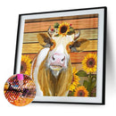 5D Diamond Painting Cow Sunflower Full Round Rhinestone DIY Home Decoration Gift
