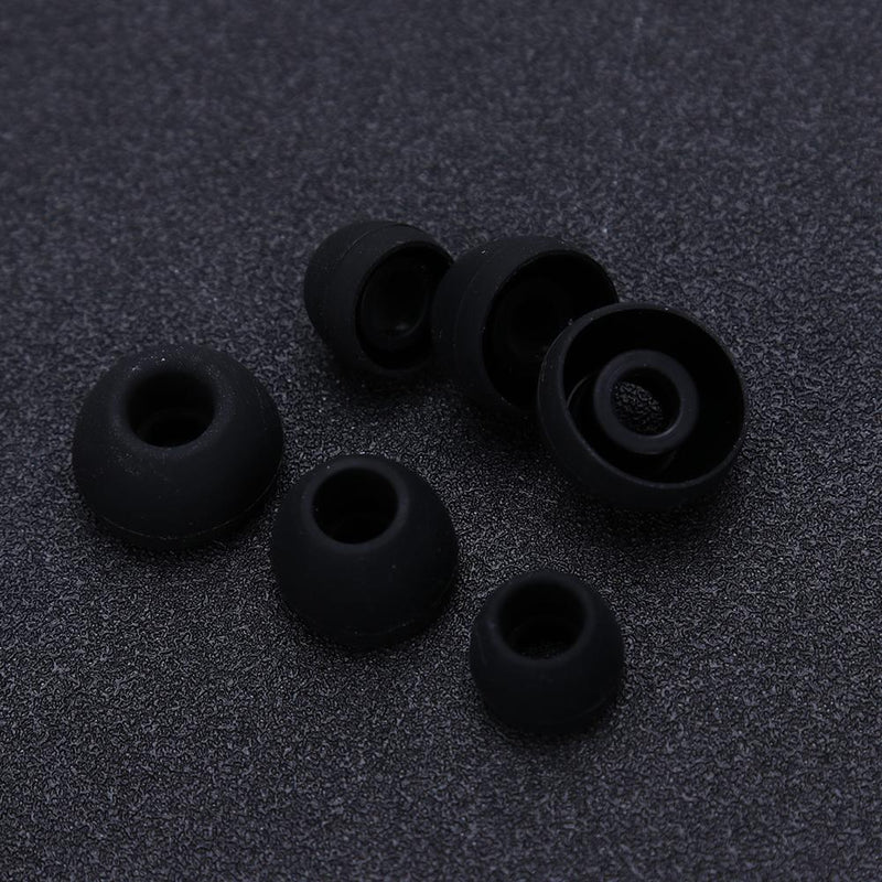 6pcs In Ear Earphone Silicone Earbuds Replacement for KZ LZ A4 DZ9 (Black)