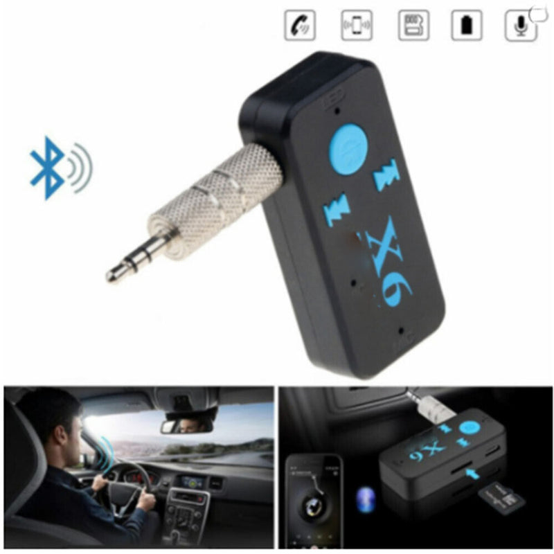 Car AUX X6 Bluetooth Receiver V4.1 TF Card Player Phone In/ 3.5mm Audio Stereo