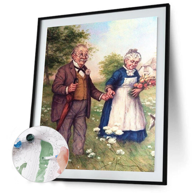 Old Couple 40x50cm DIY Paint By Numbers Art Picture On Canvas