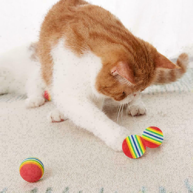 Rainbow Ball Training Practice Chew Toys Dog Cat Fetch Ball Catch