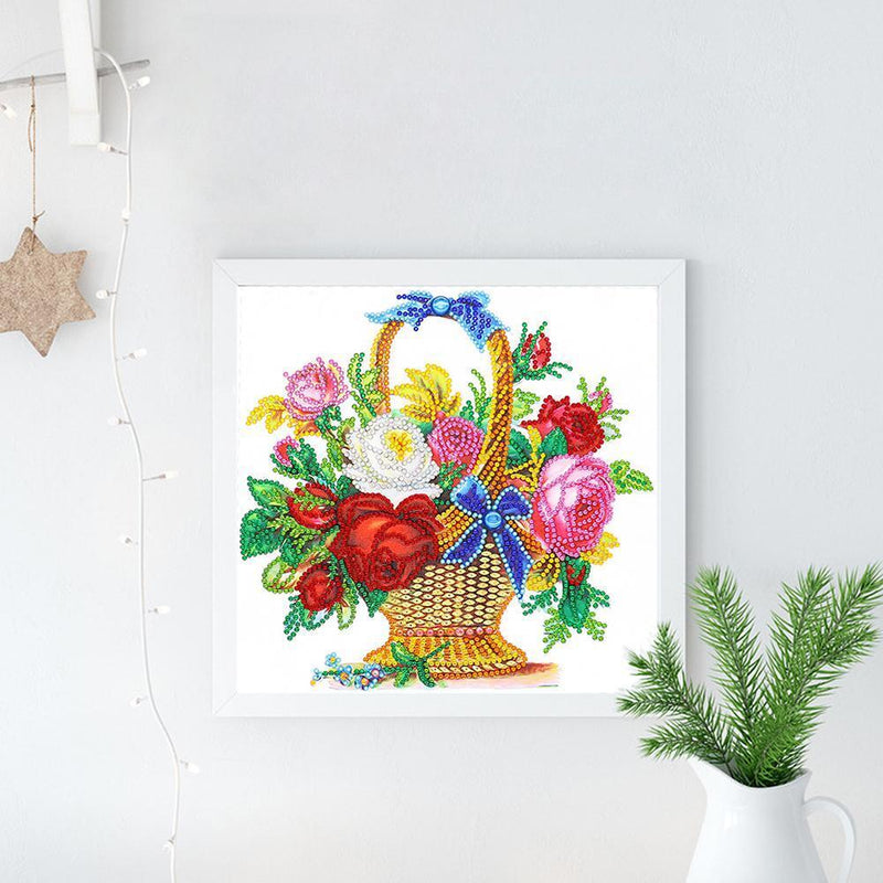 5D DIY Special Shaped Diamond Painting Flower Basketball Cross Stitch Home Decor Kit