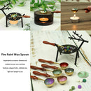 Retro Fire Metal Wax Seal Stamp Copper Spoon Wood Handle Furnace Stove Pot Tool