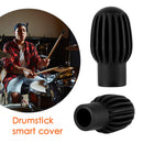 2x Silicone Drum Stick Sleeve Drumstick Practice Tips Mute Damper (Black) Newly