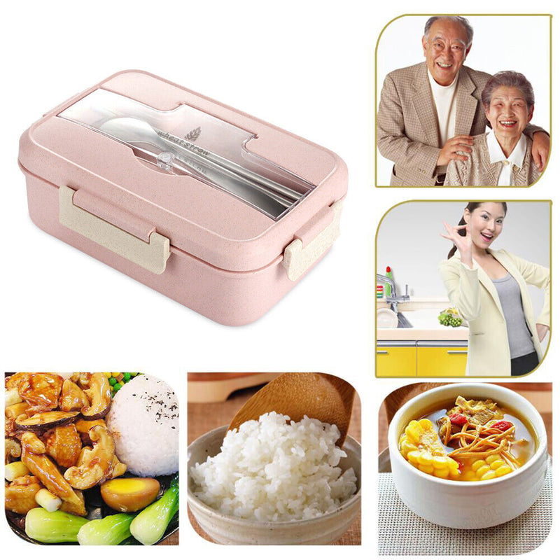 Microwave Lunch Containers Box with Compartments Bento Food Storage for Office