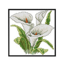 17x17cm Needlework Kit DIY Cross Stitch 14CT Stamped (H453 White Flower)