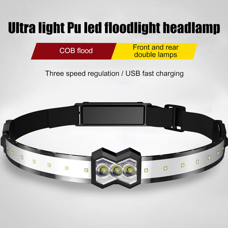 Mini Rechargeable 3LED + COB Headlights Outdoor Fishing Headlights Flutli