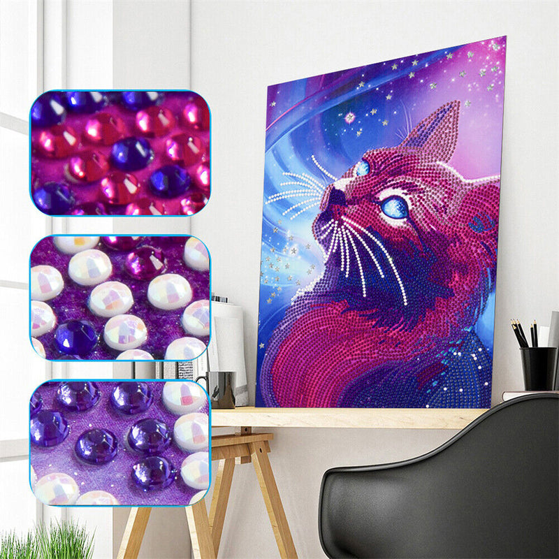 Partial Drill 5D DIY Special Shaped Drill Diamond Painting Lovely Cat Kit