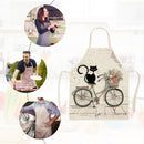 Kitchen Aprons for Women Men Household Baking Linen Dinner Cook Cat Tablier