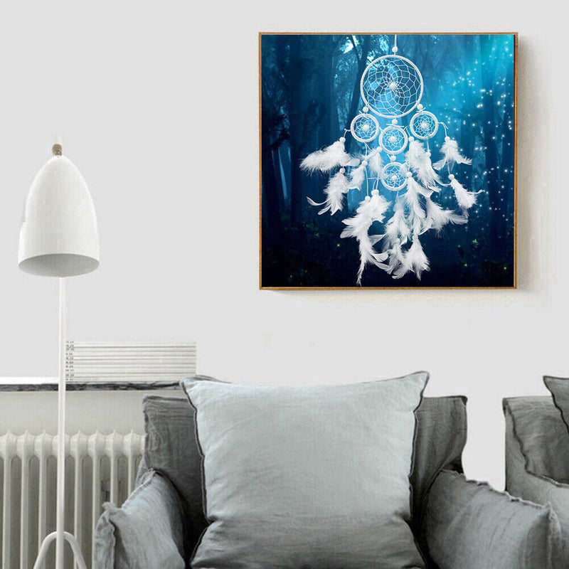 5D DIY Full Drill Cross Stitch Dreamcatcher Net Diamond Painting Needlework Set