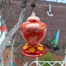 Plastic Bird Water Feeder Bottle Hanging Flower Hummingbird Feeder (Red)