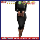 Women Bandage Bodycon Evening Party Cocktail Long Maxi Dress M Black