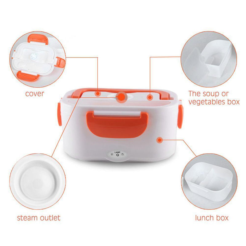 Electric Heating Lunch Box Food Heater Rice Container (ABS 110V Orange US)