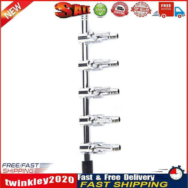 Air Flow Line Stainless Steel Control Valve Aquarium Pump Splitter(5-way) Newly