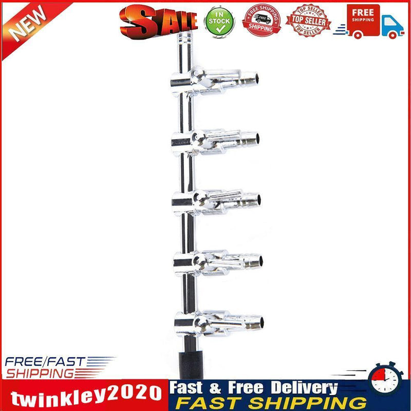 Air Flow Line Stainless Steel Control Valve Aquarium Pump Splitter(5-way) Newly